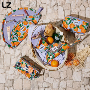 LZ impresión personalizada abierta plana caja de maquillaje bolsa de viaje bolsa de cosméticos conjunto organizador de maquillaje impermeable para mujeres uso diario - Product Image 1