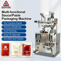 Machine d'emballage verticale pneumatique PLC intégrée pour la formation, le pesage, le remplissage, la scellage et la découpe automatiques de sachets de pâte de chili