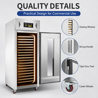 Armoire de Fermentation Professionnelle à Porte Unique avec Pulvérisation Puissante, Double Ventilateur et Circulation d'Air Chaud pour Boulangerie, 36 Plateaux