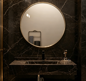 Modern Round Wall-Mounted Smart LED Anti-Fog Bath <b>Mirror</b> with Touch Switch <b>Silver</b> Metal Frame for Home Use - Product Image 2