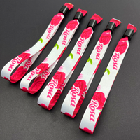 Bracelet en tissu tissé en polyester haut de gamme pour festival, publicité, événement, billet, bracelets en tissu