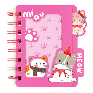 Cute Spiral Notebook for Kids with Panda Cat <strong>Dog</strong> Design, Stationery Gift Set, School Supply Colourful Pocket <strong>Journals</strong> for Girls - Product Image 4