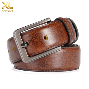 Ceinture pour homme en cuir véritable avec boucle carrée à ardillon, pour affaires et loisirs, ceintures de mode noires, café, marron pour hommes - Product Image 5