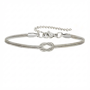 Bracciale a Catena Unisex in Acciaio Inossidabile con Placcatura Sottovuoto, Doppio Strato a Osso di Serpente Intrecciato, Oro 18k, Moda all'Ingrosso - Product Image 4