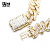 Pendentif Moissanite Personnalisé en Or Rose 18K, Chaîne Cubaine VVS Iced Out, Bijoux Hip Hop Personnalisés pour Fête