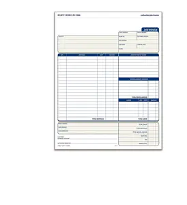 Custom 2 Parts Carbon-free Paper Work Bill Invoice Books Printing Paper Form With 8-1/2 X 11 Inches
