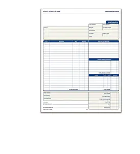 Benutzer definierte 2 Teile Kohlenstoff freies Papier Arbeits schein Rechnung Bücher Druckpapier Form Mit 8-1/2X11 Zoll