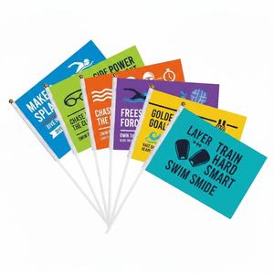 Custom Digital Printing Polyester Hand <strong>Flags</strong> with Acrylic Stick for Sports Events Cheering Prop - Product Image 2