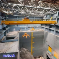 Mesin PLC Crane Overhead Double Girder Efisiensi Tinggi Kapasitas 3.2-50 Ton Kontrol Lantai+Remote untuk Penanganan Material Curah