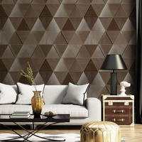 Papier peint PVC géométrique uni moderne effet marbre PORSCHE2Series 0,53*9,2m pour salon, hôtel, chambre, salle à manger, couloir d'escalier
