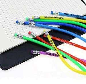 Lápices de Plástico Flexibles Personalizados al por Mayor, Multicolores, Lápices de Grafito Suaves y Flexibles para Estudiantes - Product Image 3