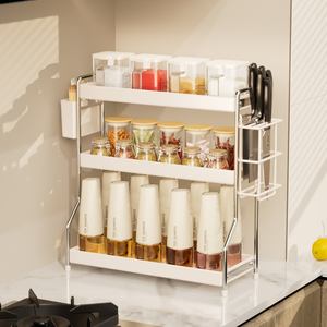 <span class=keywords><strong>Estante</strong></span> organizador de especias de 3 niveles, a prueba de óxido, grande, para condimentos de <span class=keywords><strong>cocina</strong></span>, para encimera. - Product Image 2