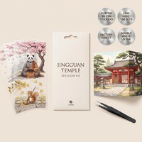 Kit de thérapie par autocollants Zen personnalisés Jingguan Temple, autocollants 3D de paysages DIY pour soulager le stress des adultes, autocollants de guérison Panda