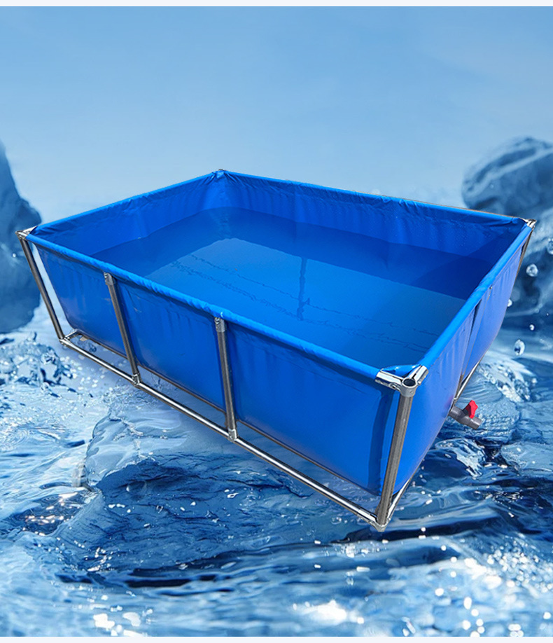 1x1x06m - Azul celeste - Con soporte y salida de drenaje