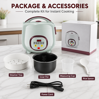 Cuisinière à riz électrique multifonction intelligente avec cuiseur vapeur, pot antiadhésif, affichage numérique LED, préréglage 24h, pour la cuisine à domicile