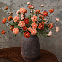 Hoogwaardige bestseller, zeer realistische miniatuur kunstzijde camelia, vintage-stijl bruiloftdecoratie, handgemaakt