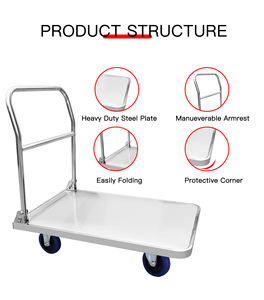 รถเข็นสแตนเลสสตีลทนทานสำหรับงานหนักรถเข็นมีล้อเครื่องมือสำหรับเลือกใช้ในงานโลจิสติกส์ - Product Image 2