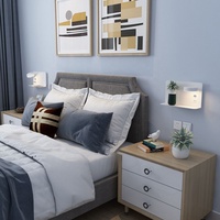 Applique murale LED de style minimaliste moderne américain Rotation réglable avec port de charge USB Lampe tricolore Lampe murale LED de chevet