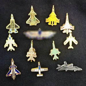 Custom Logo Plane Metal Airplane Helicopter Pin Badges Brooch Pin For Clothes