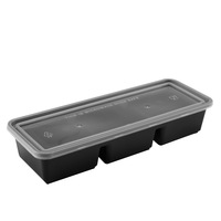 Contenedor de Sushi de PP de Grado Alimenticio, Libre de BPA, con Compartimentos Individuales, Dobles y Triples, Apto para Microondas, con Tapa, para Restaurantes y Comida para Llevar