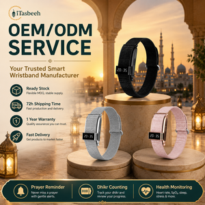 Bracelet connecté Tasbeeh avec écran OLED, longue autonomie et synchronisation avec l'application Podomètre pour les femmes musulmanes au quotidien - Product Image 2