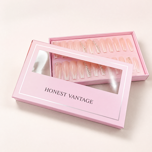 Custom Windowed Two-Piece <b>Lid</b> and Base <b>Gift</b> <b>Box</b> for Press-On Nail Tips Clear Display PVC Window OEM Packaging Factory - Product Image 4