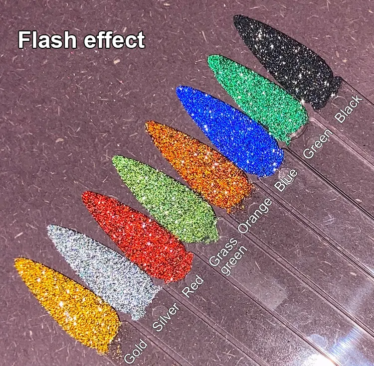 Bán Buôn Không Độc Hại Holographic Siêu Long Lanh Bột Đầy Màu Sắc Flash Effie Nail Acrylic Bột Cho Nail Salon
