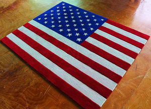 Alfombra de área con mechones de lana 100% hecha a mano, diseño moderno de bandera americana, pila alta para decoración del hogar para sala de Estar, comedor (3x5 pies) - Product Image 6