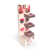 Estantes de cartón plegables para suelo de tienda personalizada, estante de tienda de maquillaje, soporte de exhibición de cosméticos para tiendas de cosméticos