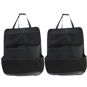 Car <b>Seat</b> Back <b>Storage</b> Bag Nylon Mesh Multi Pocket Hanging Organizer For Travel Black - Product Image 4