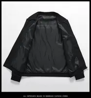 Alephan 남성 새로운 자켓 패션 스레딩 야구 칼라 코트 남성 캐주얼 스레드 긴 소매 블랙 남성 폭격기 재킷