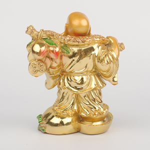 <strong>Standing</strong> Buddha 24k Golden Resin Chinese Lucky Statue Buddhism Style Artistic Painted Indoor Decorative Fengshui <strong>Figurine</strong> - Product Image 4