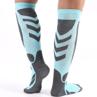 Chaussettes de compression montantes en laine pour l'hiver, personnalisables avec logo, antidérapantes, coussinées, à séchage rapide et respirantes