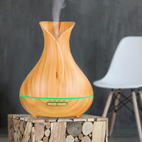 Diffuseur d'huiles essentielles pour la pièce, aromathérapie portable à ultrasons, diffuseurs en bois de 400 ml
