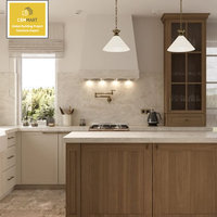 CBMMART Fabrication chinoise de cuisine modulaire de haute qualité, armoires durables, quartz artificiel, robinet, panier de tiroir