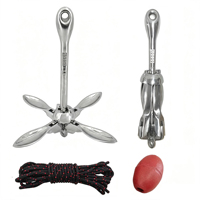 Ancre pliante en acier inoxydable pour bateau marin, accessoires de quincaillerie pour yacht