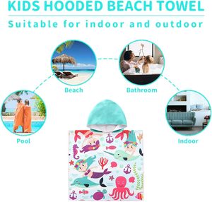 Poncho con capucha y logotipo personalizado barato <span class=keywords><strong>para</strong></span> niños Toalla de playa y natación con estampado de dibujos animados suave <span class=keywords><strong>para</strong></span> bebés - Product Image 2
