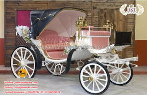 Carruaje de Lujo Estilo Británico, Tirado por Caballos, Color Personalizado, Ligero, de Madera y Metal, Decoración para Bodas, para Princesas - Product Image 6
