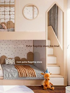 <span class=keywords><strong>Lit</strong></span> superposé en bois massif de style français minimaliste, design <span class=keywords><strong>cabane</strong></span> en bois, pour filles, petit <span class=keywords><strong>lit</strong></span> mezzanine à deux niveaux - Product Image 4