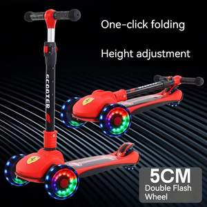 Nouveau scooter <span class=keywords><strong>à</strong></span> trois roues pliable pour enfants de 2 <span class=keywords><strong>à</strong></span> 3 <span class=keywords><strong>à</strong></span> 6 ans, en acier, <span class=keywords><strong>à</strong></span> poussée manuelle, type capteur, pour garçons et filles - Product Image 3