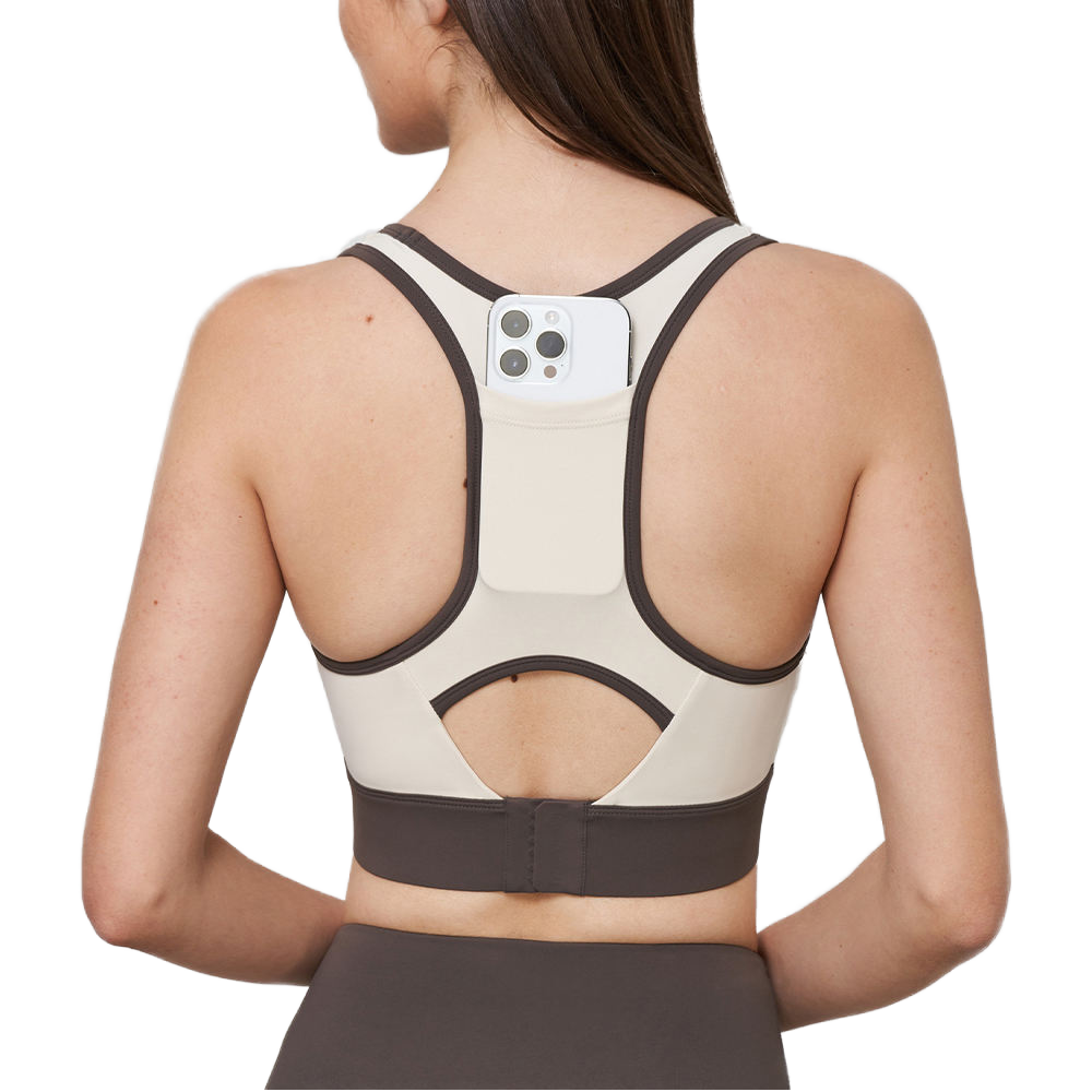 Wholesale Women Seamless Workout Gym Fitness Sports Bra Adjustable Phone Pocket High Support Hollow Training Running Yoga