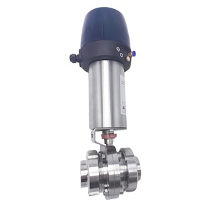SMS DIN Precio estándar Acero inoxidable Higiene higiénica Saneamiento sanitario Esterilización Válvula de mariposa de grado alimenticio con C superior - Product Image 2