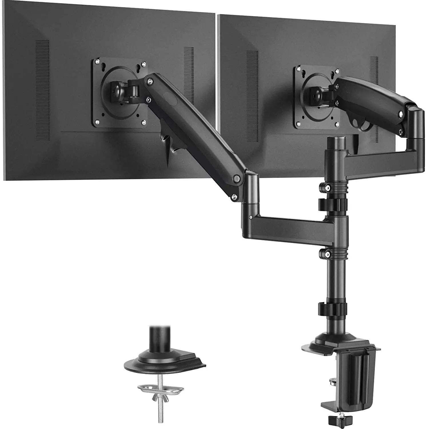 Moderne Dual <span class=keywords><strong>Monitor</strong></span> montieren Arm Stand mit Pole Einstellbare Frühling <span class=keywords><strong>Monitor</strong></span> Schreibtisch Montieren C Klemme