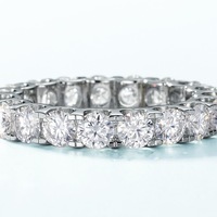 Bague Éternité en Moissanite VVS 4mm, en Argent Sterling 925, Alliance de Mariage Inoxydable, Empilable, Cadeau pour Femme, Fête, Anniversaire