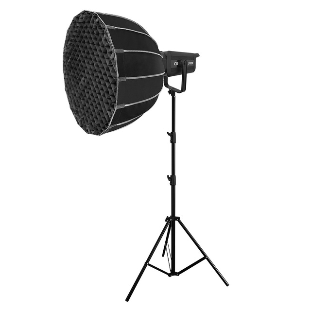 Quick-Open Deep Parabolic Nylon for Softbox Set Honeycomb Grid 300Watts COB Light 2.8m Stainless Steel Stand for Photography
