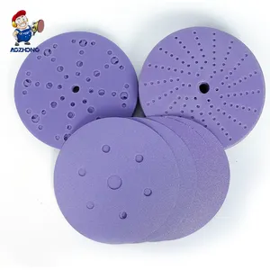 Custom Porous Purple Automotive Sanding Disc 150mm 40 To 800 Grits 6 Inch Ceramic Purple Sandpaper Disc