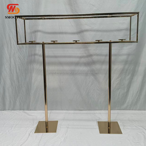 SMOOTH Wedding Gold <b>Clear</b> Acrylic Tassel Centerpiece Candle Holder Stand For Wedding <b>Table</b> Decorative Props - Product Image 1