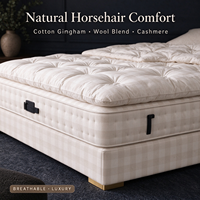 Matelas de luxe artisanal en crin de cheval pour hôtel, avec couches de laine confortables, mini-suspension à ressorts et design respirant pour chambre à coucher