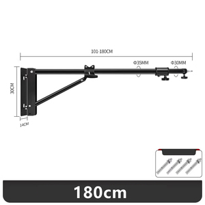 Support de fixation mural/plafond pour trépied de studio photo 180 cm avec bras pour éclairage de salon de beauté, vis 3/8" et 1/<span class=keywords><strong>4</strong></span>" pour boîtes à lumière photo - Product Image 2
