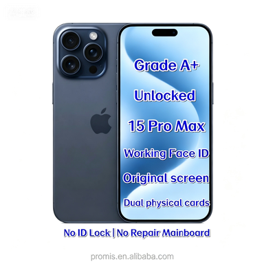 Wholesale Used Unlocked for 15 Pro Max Blue Titanium 256GB A17 Processor High Performance Mobile Phone Reseller Bulk